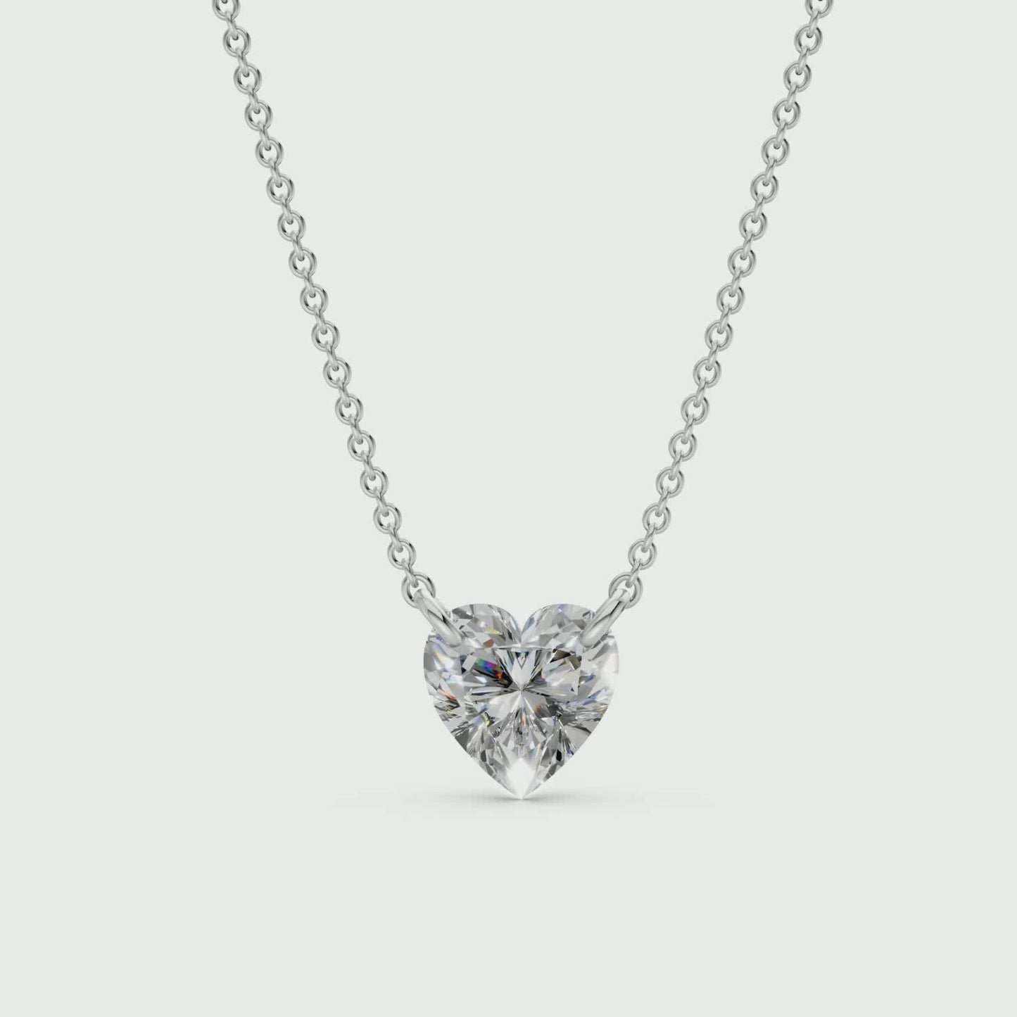 Floating Heart Diamond Necklace