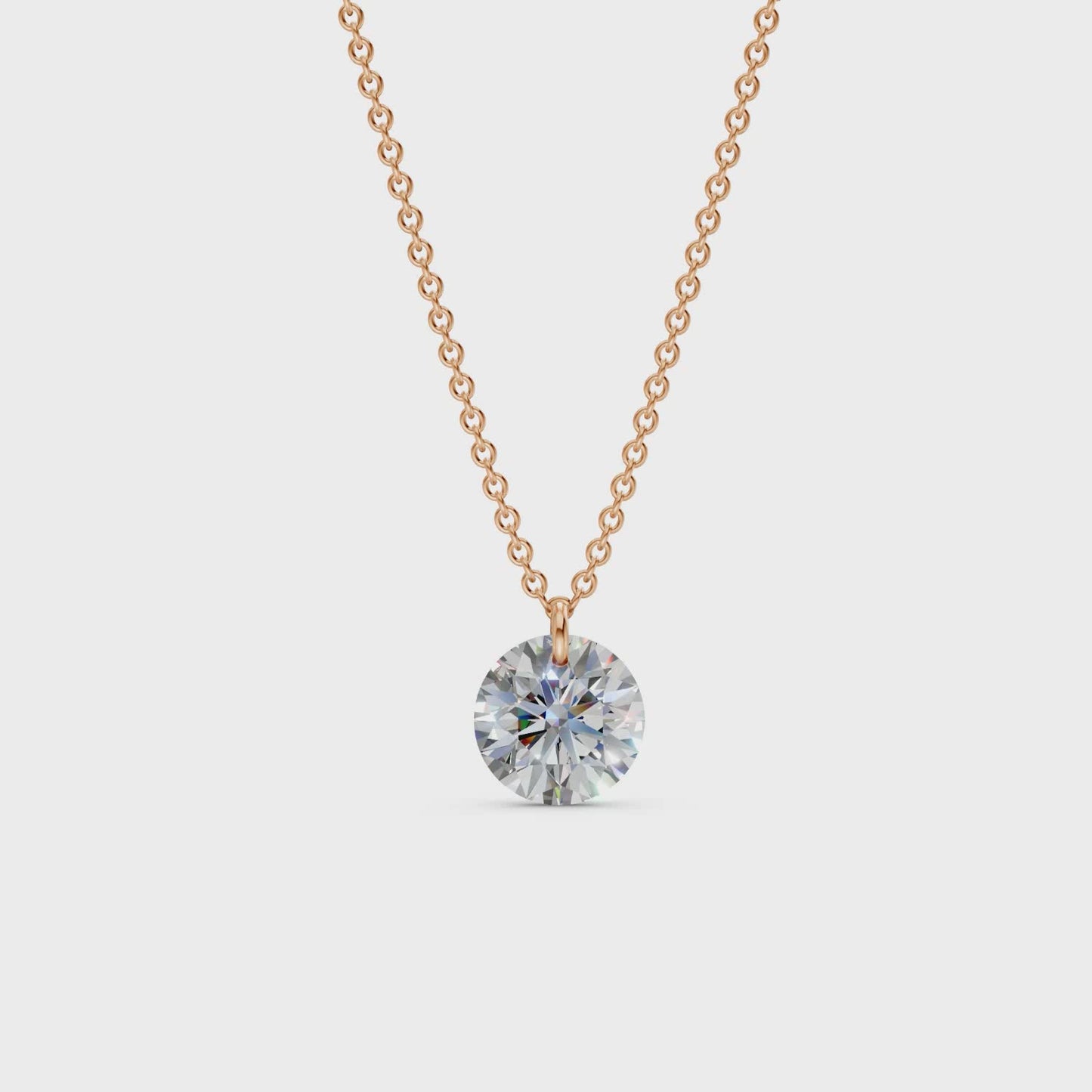 Floating Round Diamond Necklace