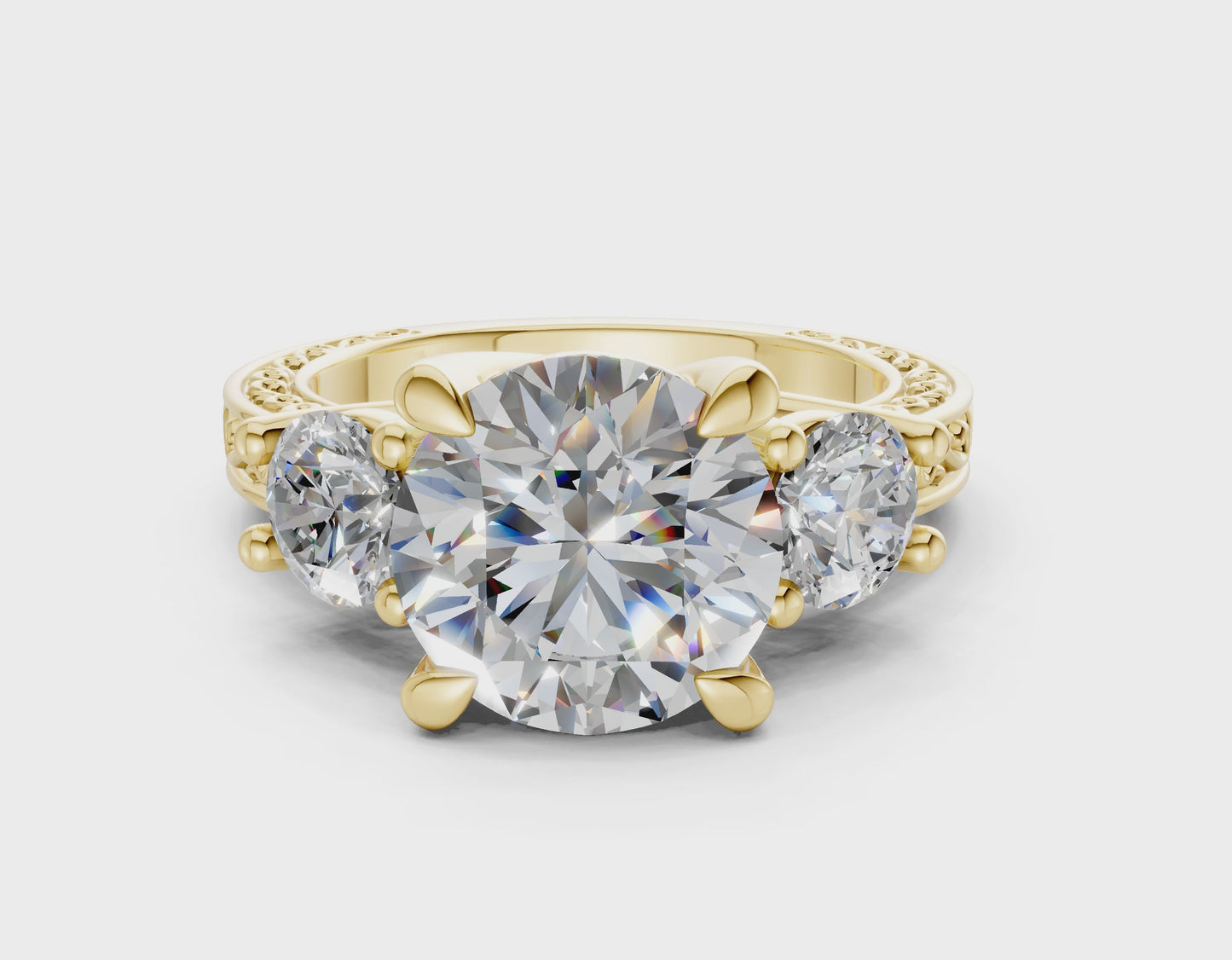 The Aldridge Three Stone Bold Engagement Ring