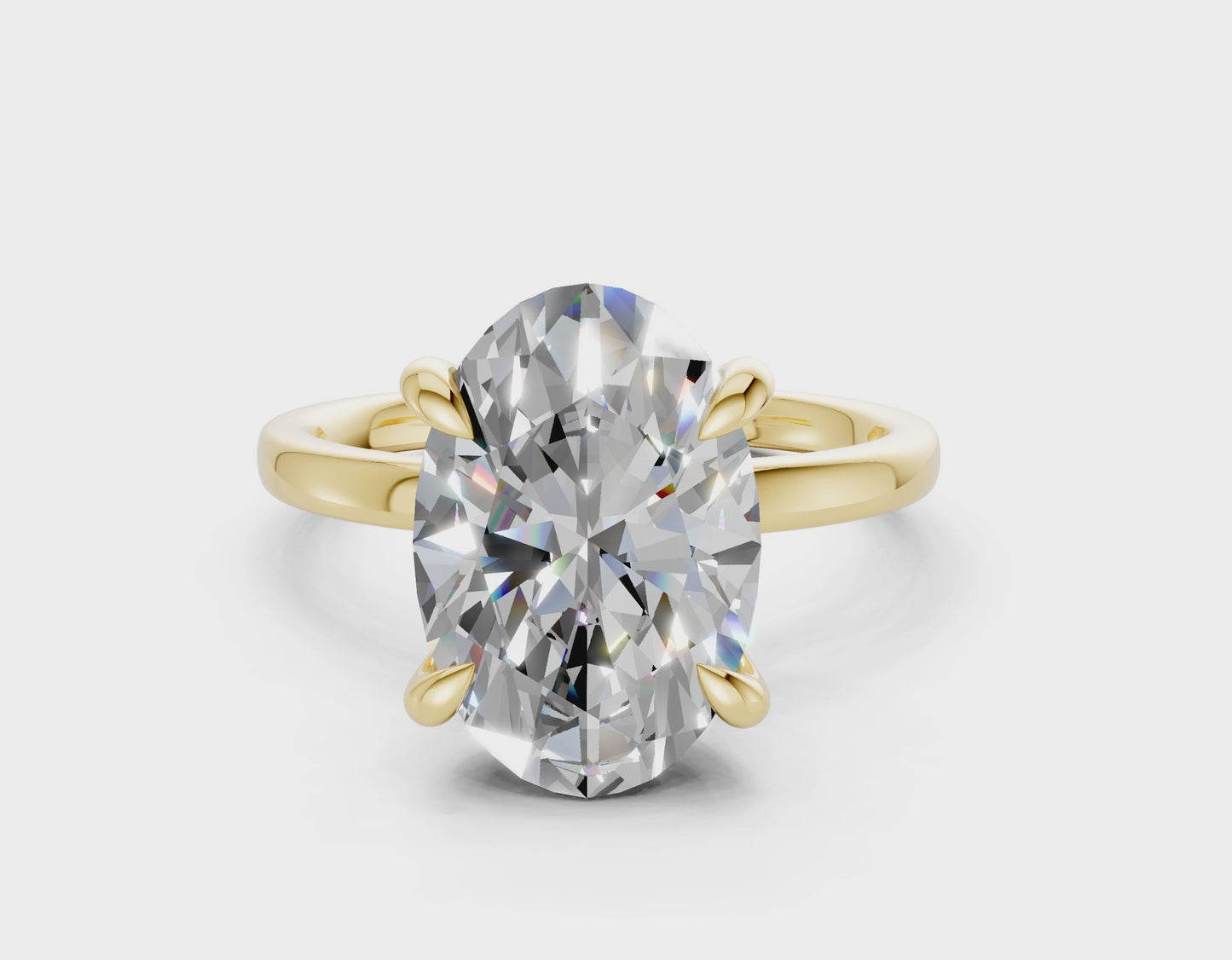 The Manhattan Solitaire- 4.00ct Oval E VS1 with Hidden Halo