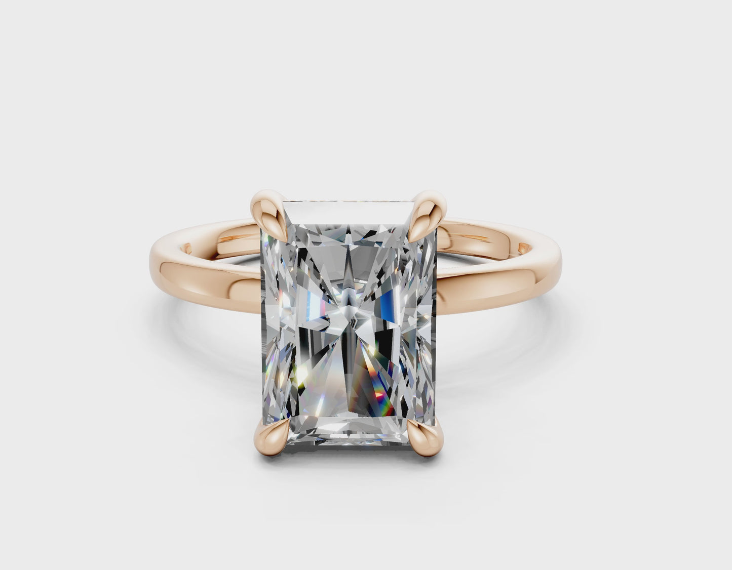 The Manhattan Solitaire- 5.00ct Radiant E VS1 with Hidden Halo