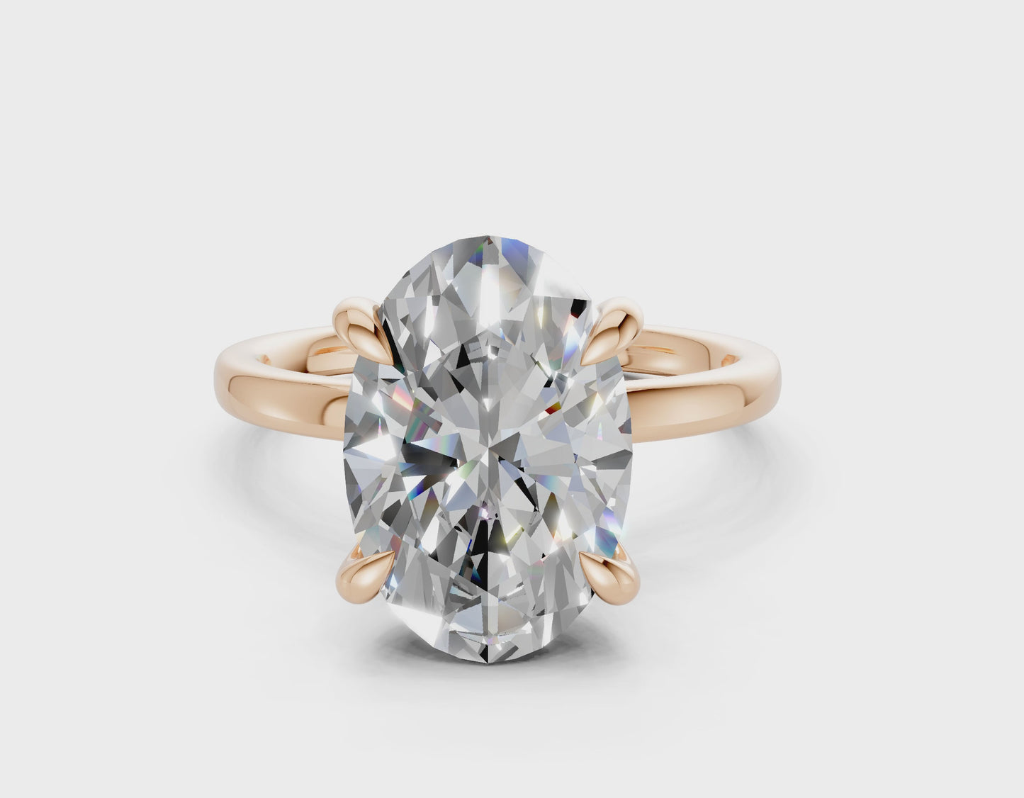 The Manhattan Solitaire- 4.00ct Oval E VS1 with Hidden Halo