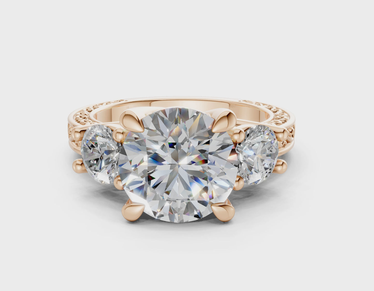 The Aldridge Three Stone Bold Engagement Ring