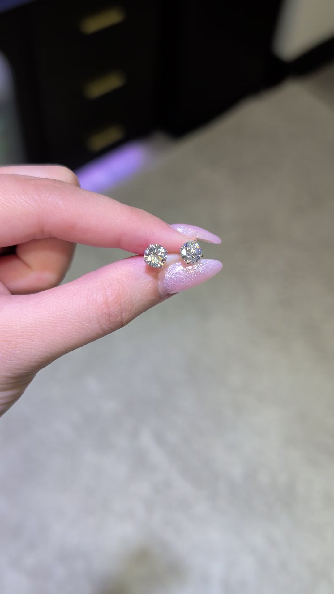 1.66 ct tw Round Lab-Grown Diamond Stud Earrings, 14K White Gold - Geneva 4-Prong Basket, Push-back