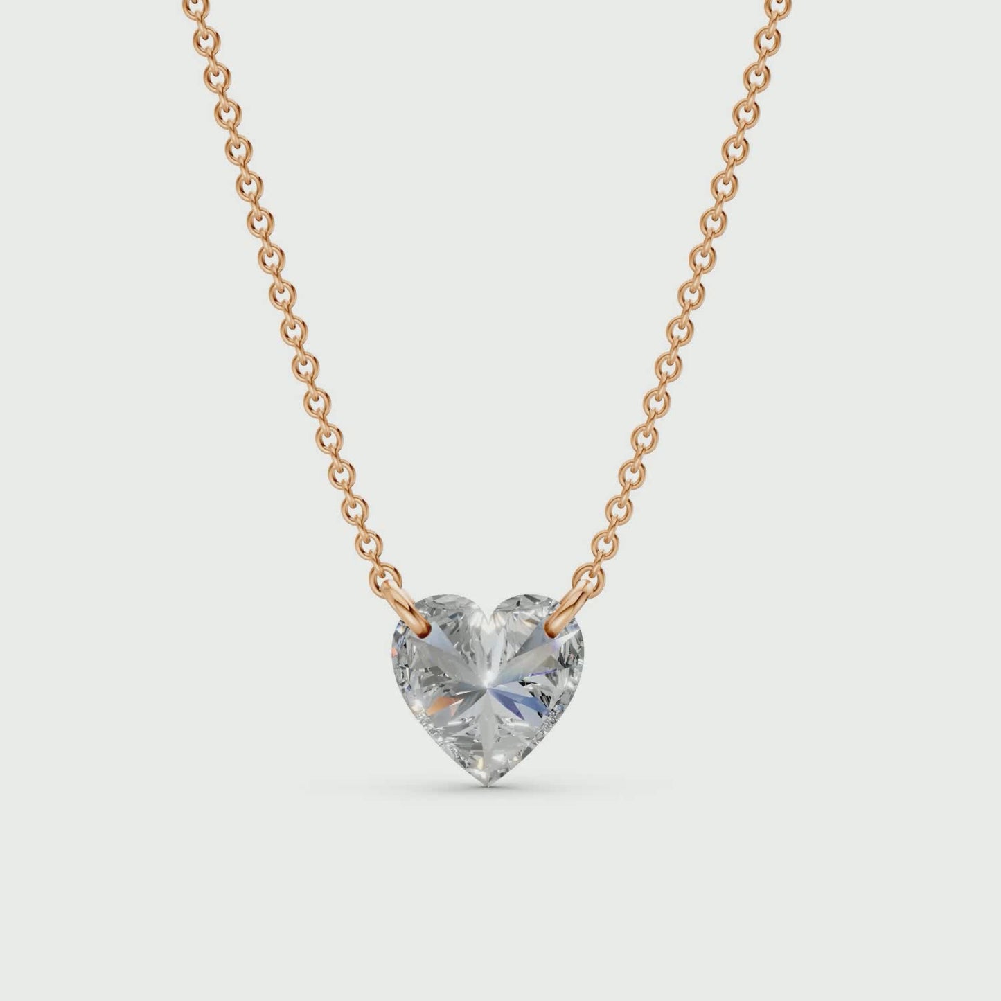 Floating Heart Diamond Necklace