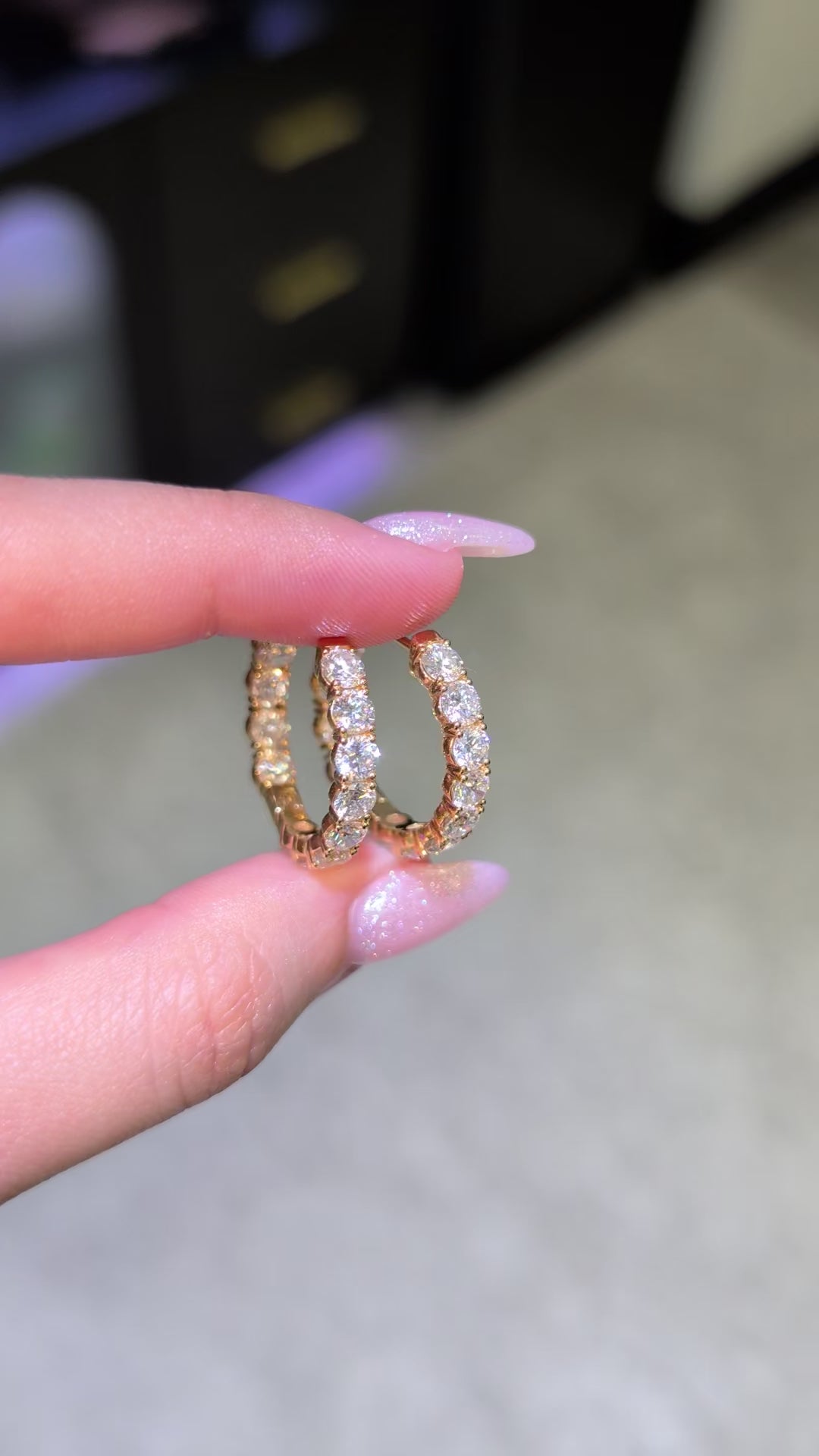 The Mykonos Eternity Hoops, 3.90 ct tw, 14K Yellow Gold