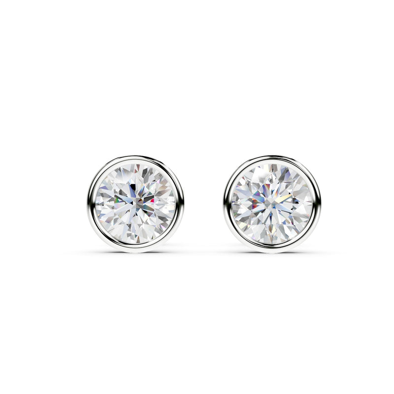 Bezel Set Martini Round Lab Diamond Studs