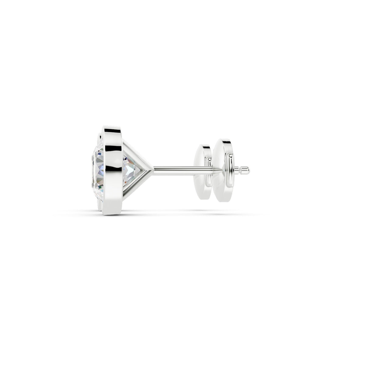 Bezel Set Martini Round Lab Diamond Studs