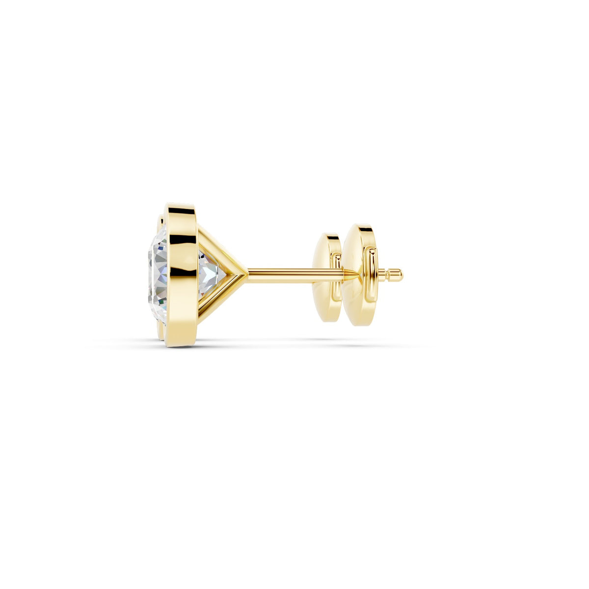 Bezel Set Martini Round Lab Diamond Studs