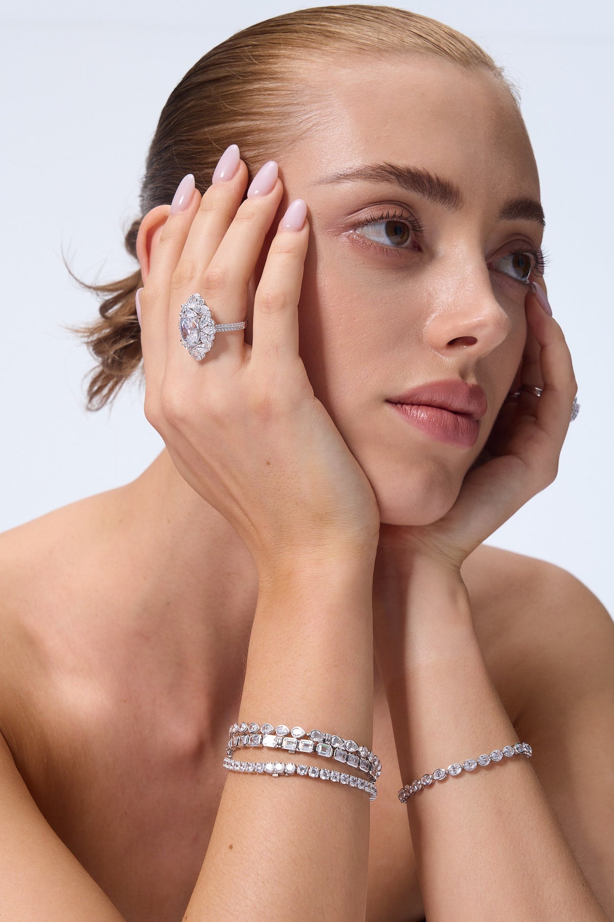 Lab-grown diamond bracelet and ring