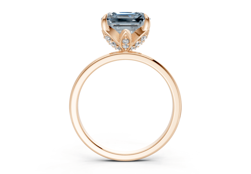 Skye Blue Diamond Solitaire Asscher Cut 1.8mm Engagement Ring - Ring Premier