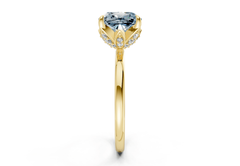 Skye Blue Diamond Solitaire Cushion Squareuare Cut 1.8mm Engagement Ring - Ring Premier