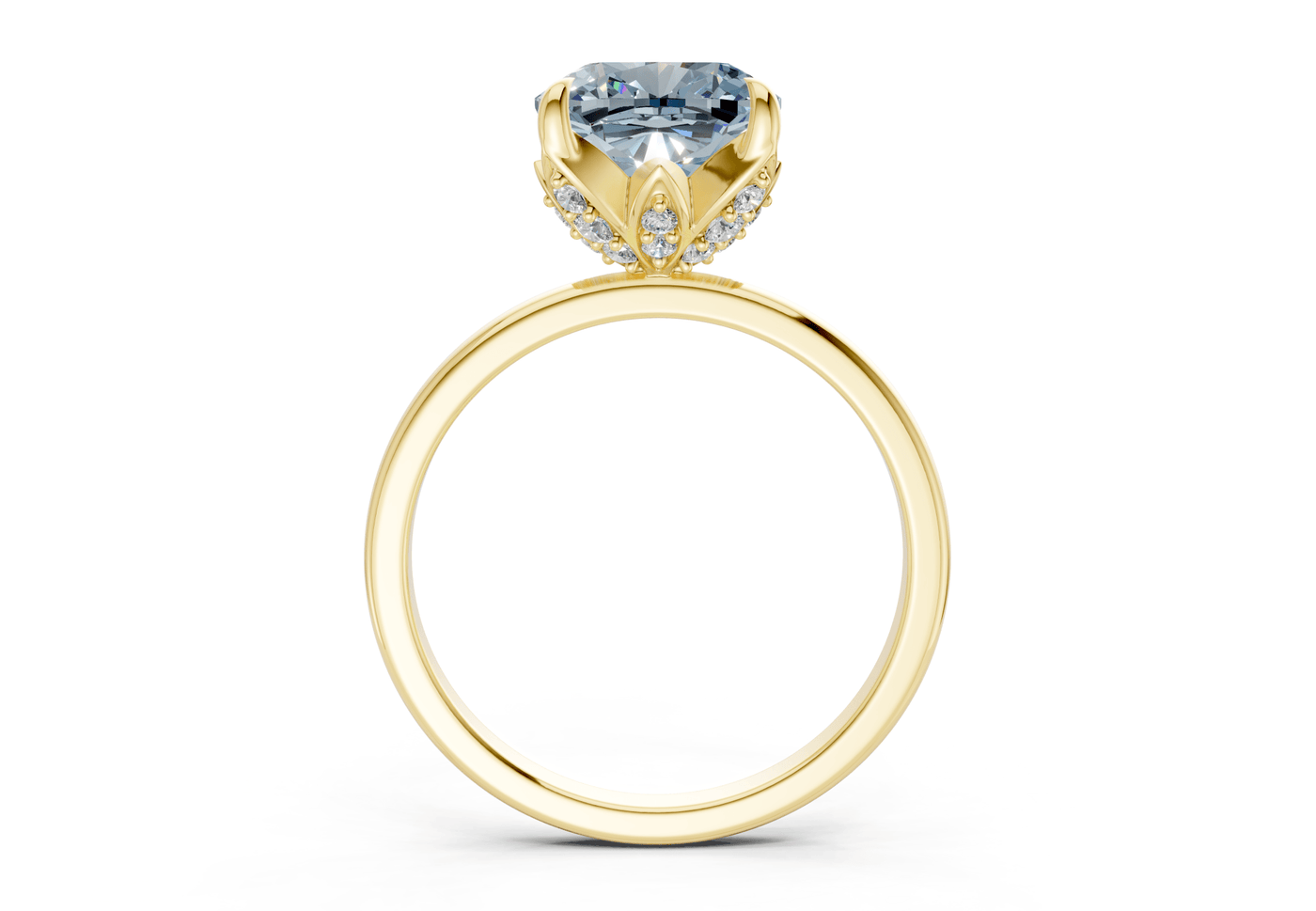 Skye Blue Diamond Solitaire Cushion Squareuare Cut 1.8mm Engagement Ring