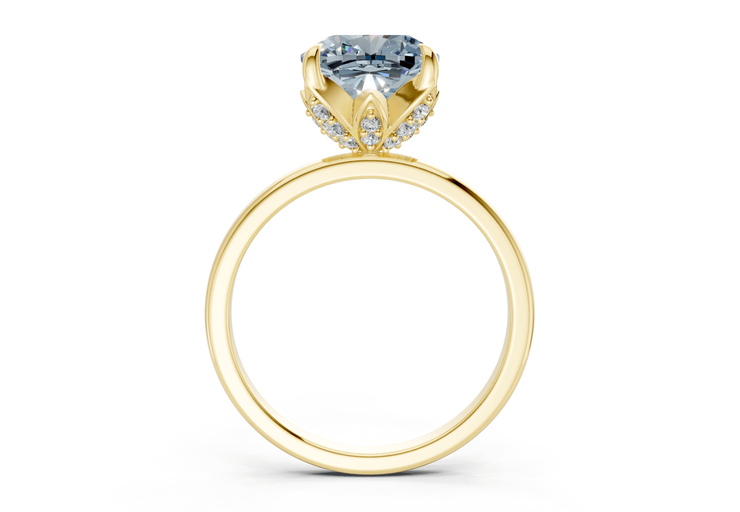 Skye Blue Diamond Solitaire Cushion Squareuare Cut 1.8mm Engagement Ring - Ring Premier