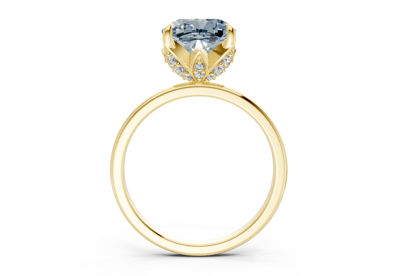 Skye Blue Diamond Solitaire Cushion Squareuare Cut 1.8mm Engagement Ring