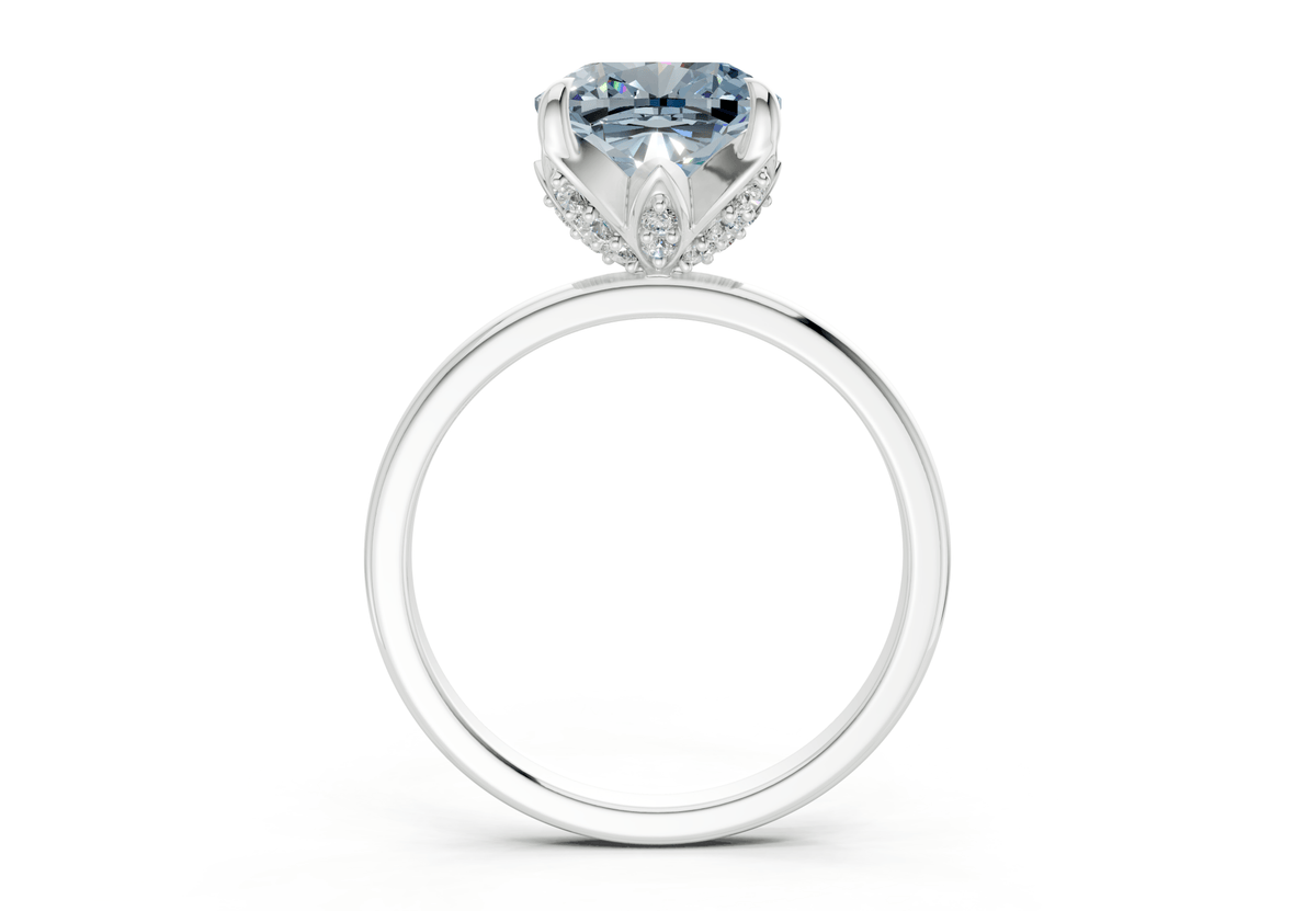 Skye Blue Diamond Solitaire Cushion Squareuare Cut 1.8mm Engagement Ring
