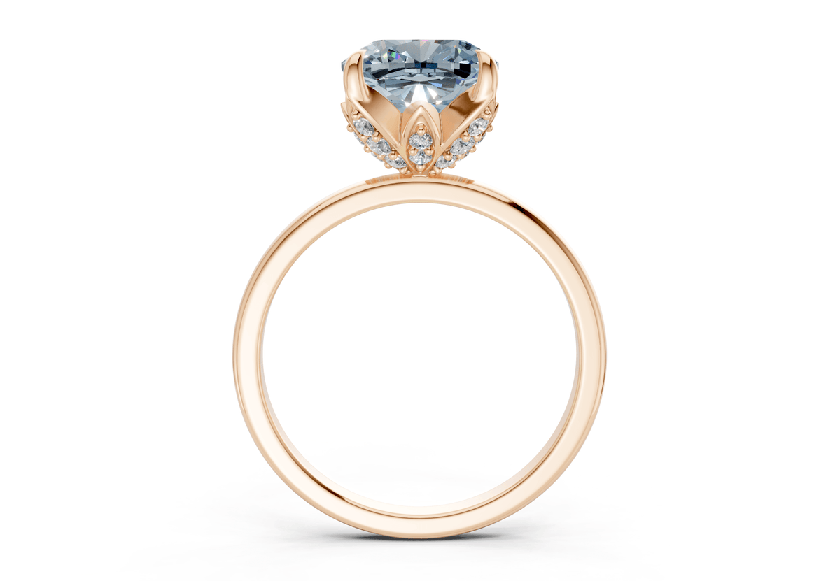 Skye Blue Diamond Solitaire Cushion Squareuare Cut 1.8mm Engagement Ring
