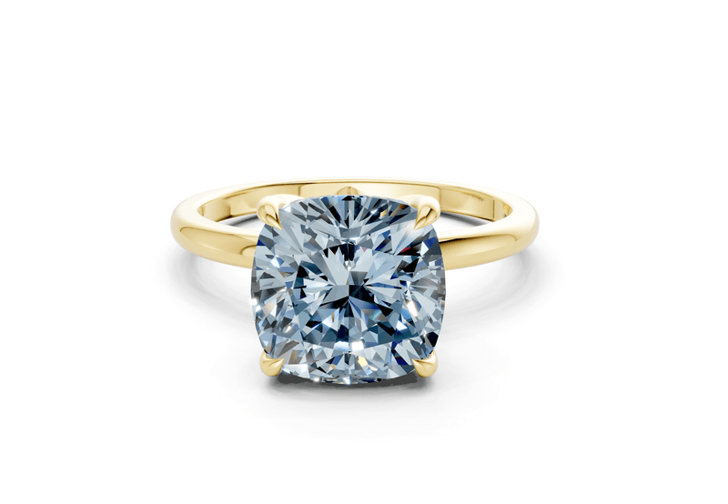 Skye Blue Diamond Solitaire Cushion Squareuare Cut 1.8mm Engagement Ring