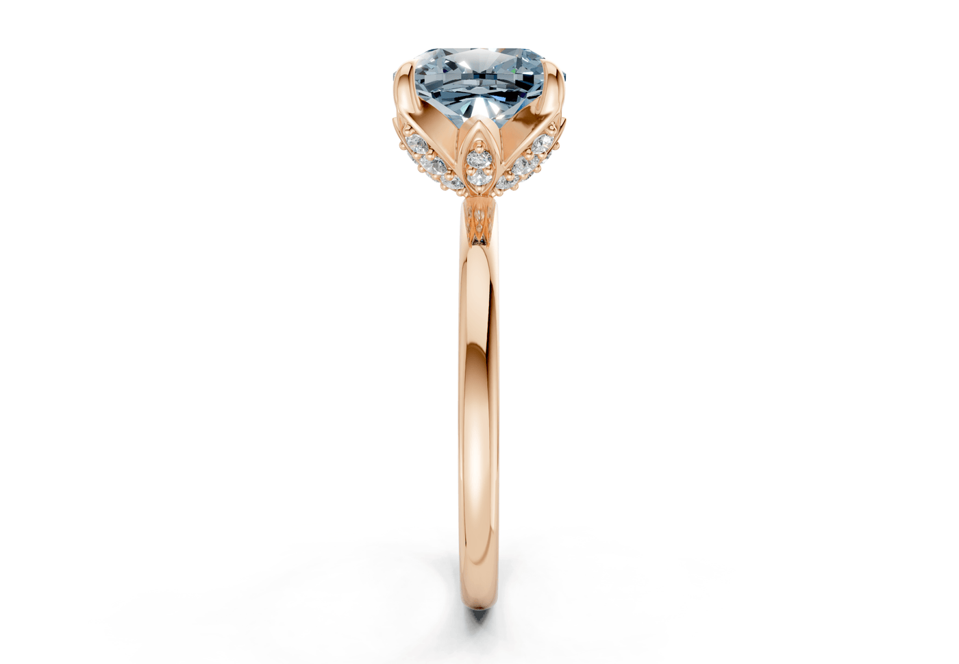 Skye Blue Diamond Solitaire Cushion Squareuare Cut 1.8mm Engagement Ring