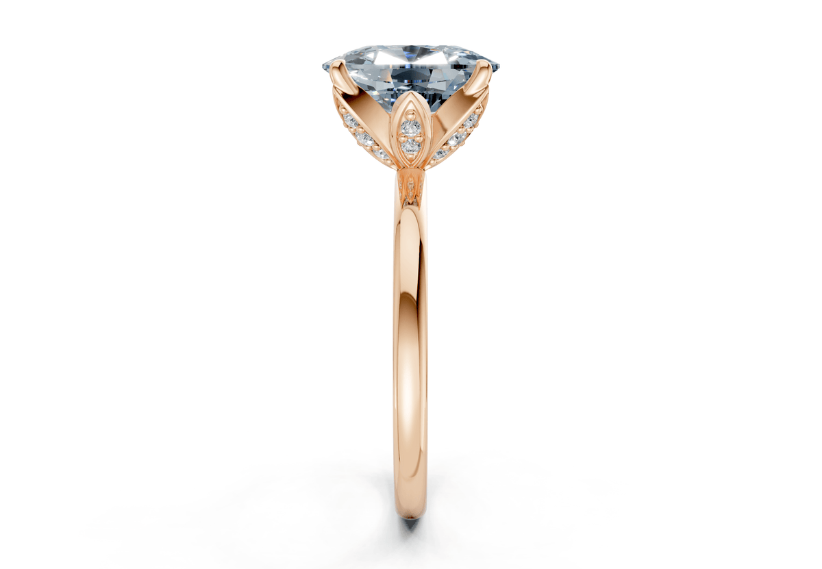 Skye Blue Diamond Solitaire Elongated Cushion Cut 1.8mm Engagement Ring