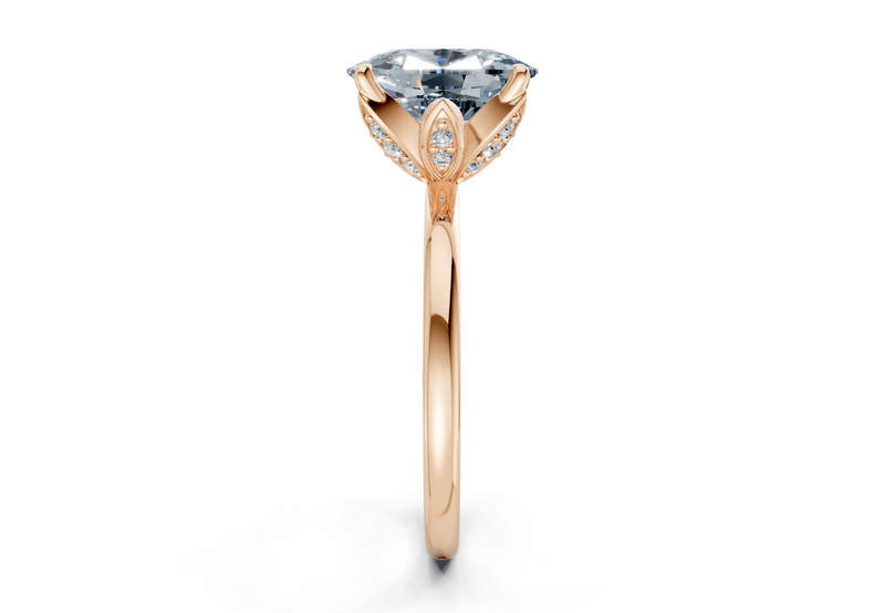 Skye Blue Diamond Solitaire Elongated Cushion Cut 1.8mm Engagement Ring - Ring Premier