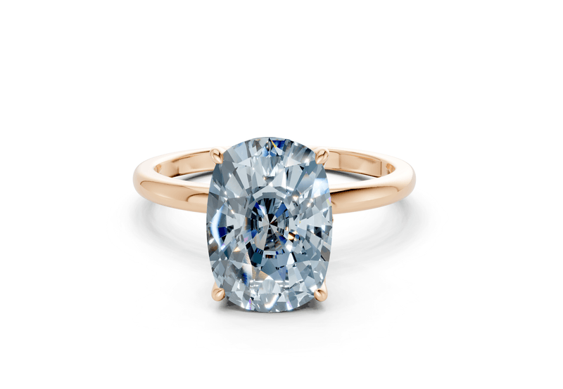 Skye Blue Diamond Solitaire Elongated Cushion Cut 1.8mm Engagement Ring - Ring Premier