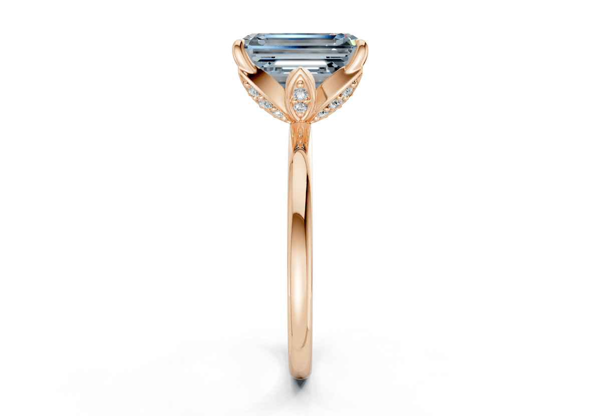 Skye Blue Diamond Solitaire Emerald Cut 1.8mm Engagement Ring