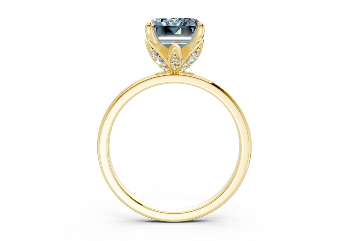 Skye Blue Diamond Solitaire Emerald Cut 1.8mm Engagement Ring