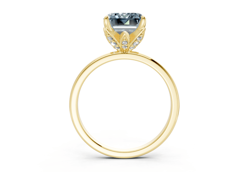 Skye Blue Diamond Solitaire Emerald Cut 1.8mm Engagement Ring