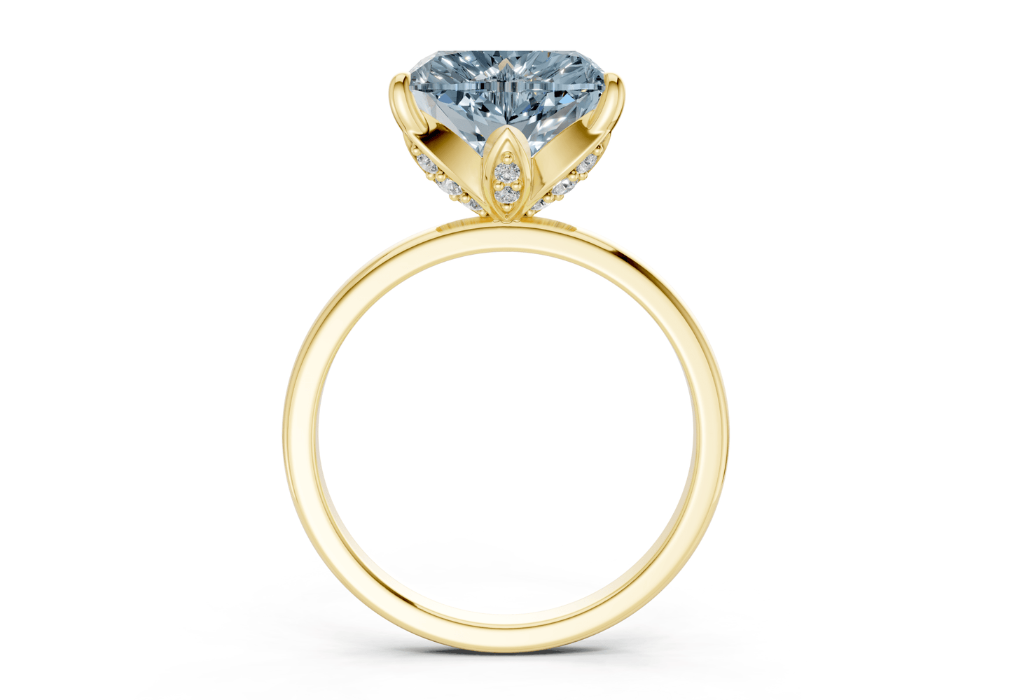Skye Blue Diamond Solitaire Heart Cut 1.8mm Engagement Ring - Ring Premier