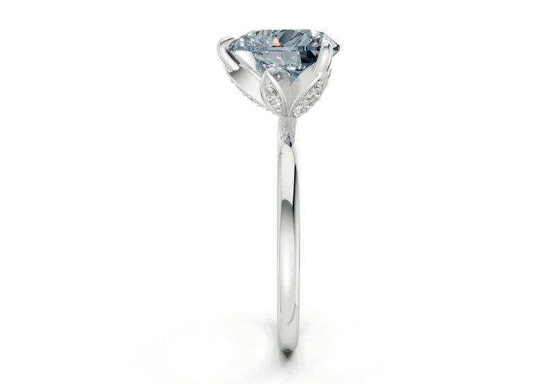 Skye Blue Diamond Solitaire Heart Cut 1.8mm Engagement Ring - Ring Premier