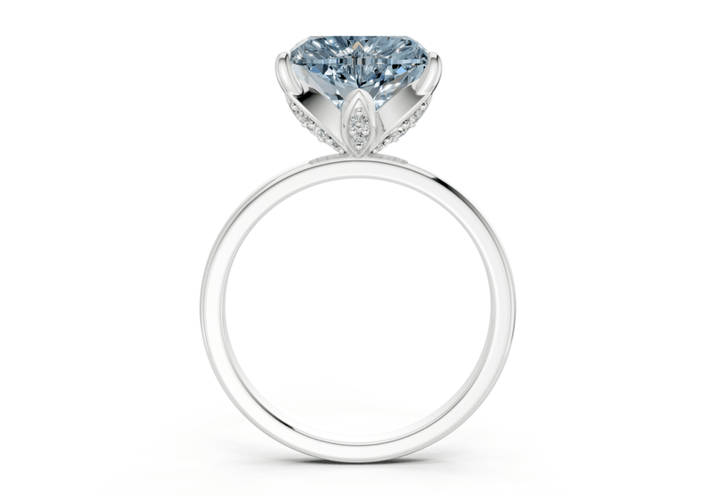Skye Blue Diamond Solitaire Heart Cut 1.8mm Engagement Ring - Ring Premier
