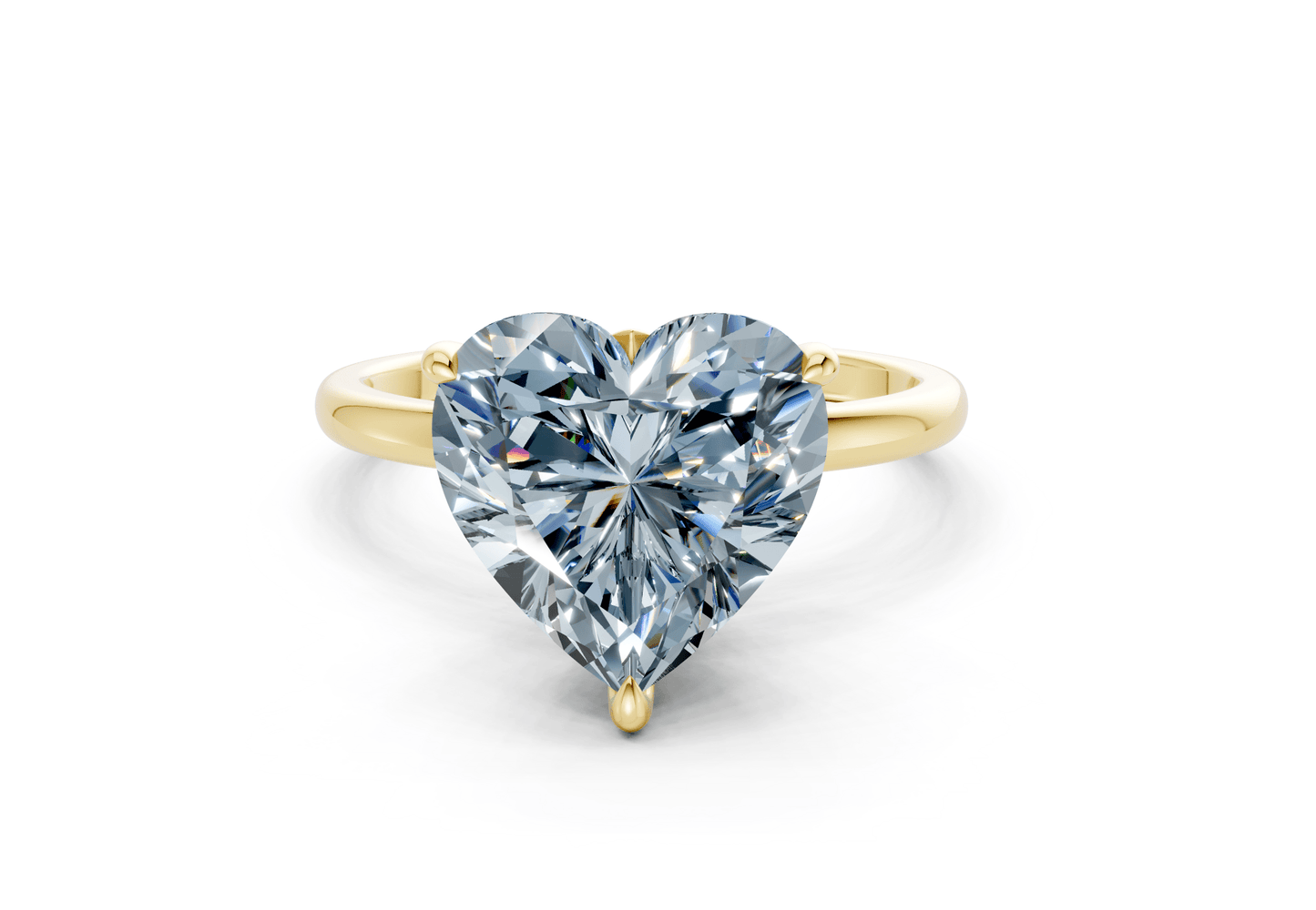 Skye Blue Diamond Solitaire Heart Cut 1.8mm Engagement Ring - Ring Premier