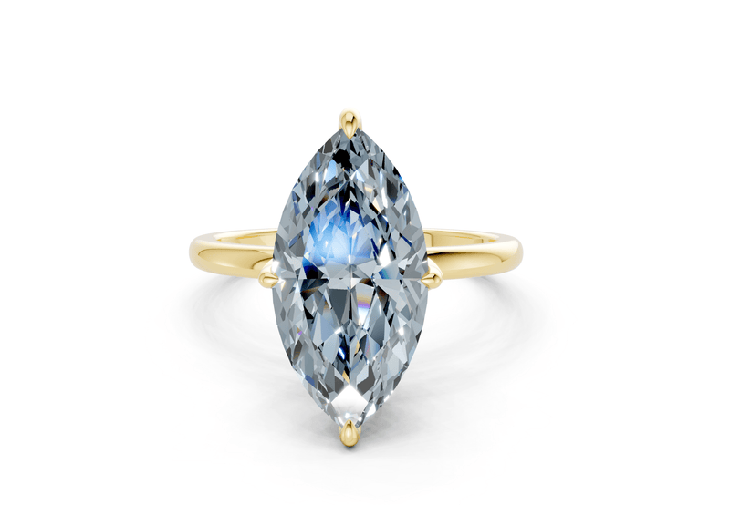 Skye Blue Diamond Solitaire Marquise Cut 1.8mm Engagement Ring