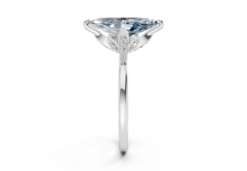 Skye Blue Diamond Solitaire Marquise Cut 1.8mm Engagement Ring - Ring Premier