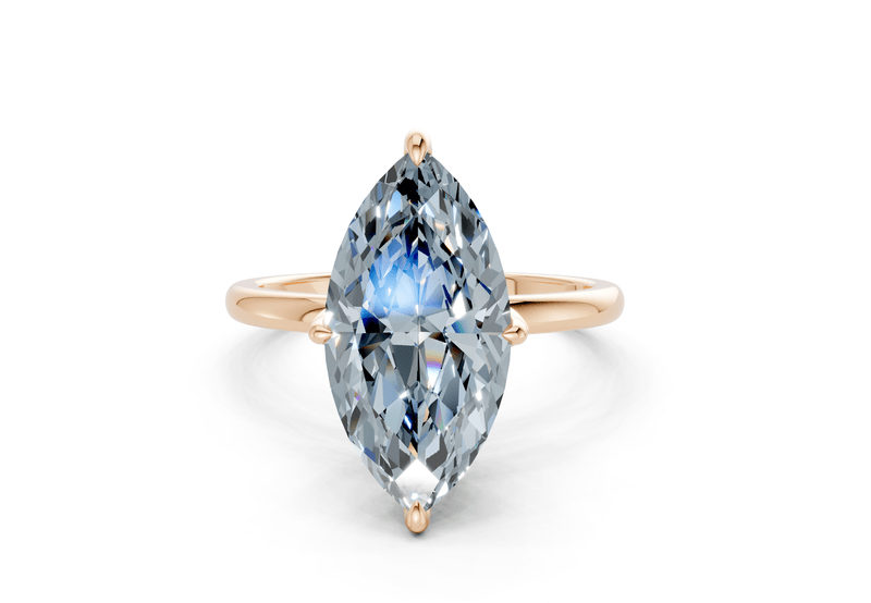 Skye Blue Diamond Solitaire Marquise Cut 1.8mm Engagement Ring - Ring Premier