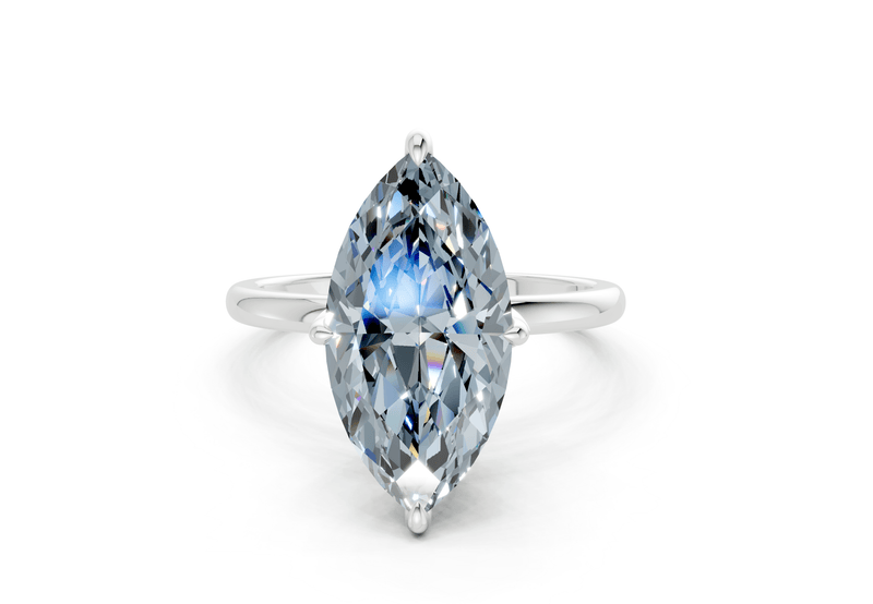 Skye Blue Diamond Solitaire Marquise Cut 1.8mm Engagement Ring - Ring Premier