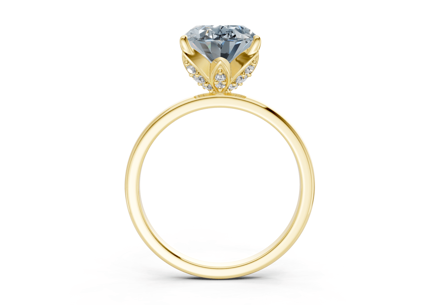 Skye Blue Diamond Solitaire Oval Cut 1.8mm Engagement Ring - Ring Premier
