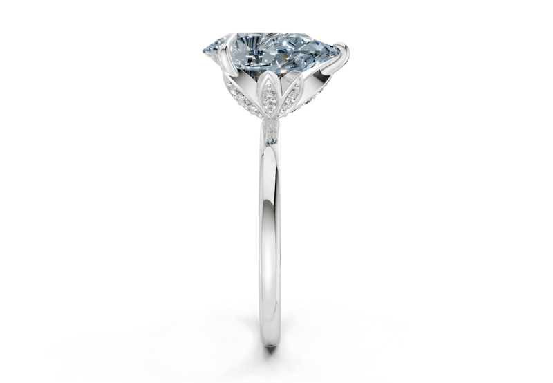Skye Blue Diamond Solitaire Pear Cut 1.8mm Engagement Ring - Ring Premier