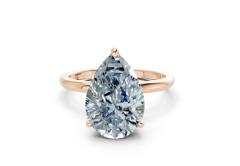 Skye Blue Diamond Solitaire Pear Cut 1.8mm Engagement Ring - Ring Premier