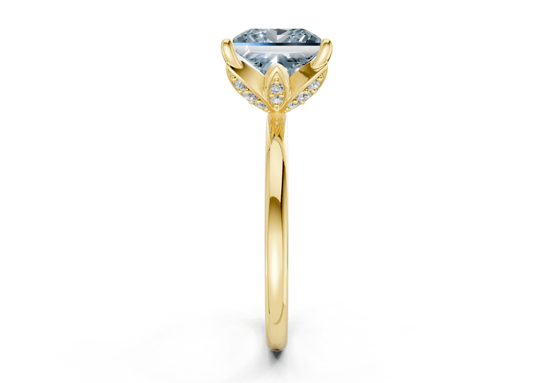 Skye Blue Diamond Solitaire Princess Cut 1.8mm Engagement Ring - Ring Premier