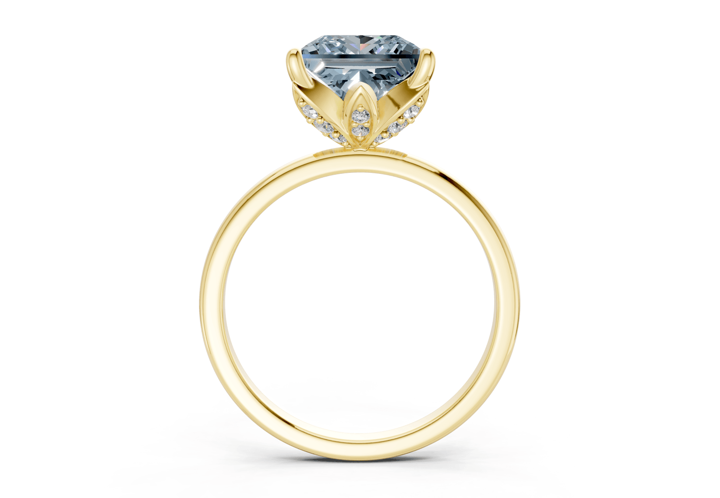 Skye Blue Diamond Solitaire Princess Cut 1.8mm Engagement Ring - Ring Premier