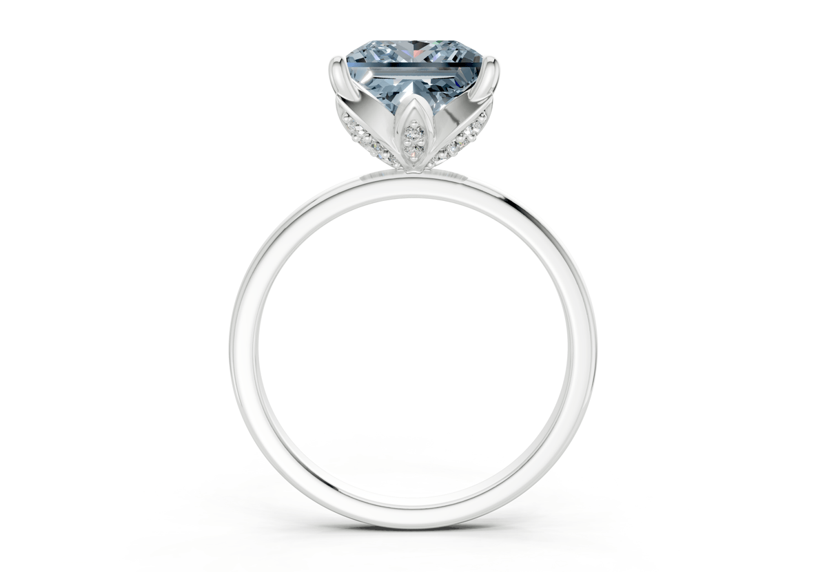Skye Blue Diamond Solitaire Princess Cut 1.8mm Engagement Ring