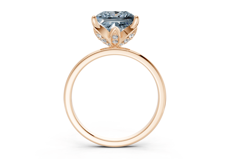 Skye Blue Diamond Solitaire Princess Cut 1.8mm Engagement Ring - Ring Premier