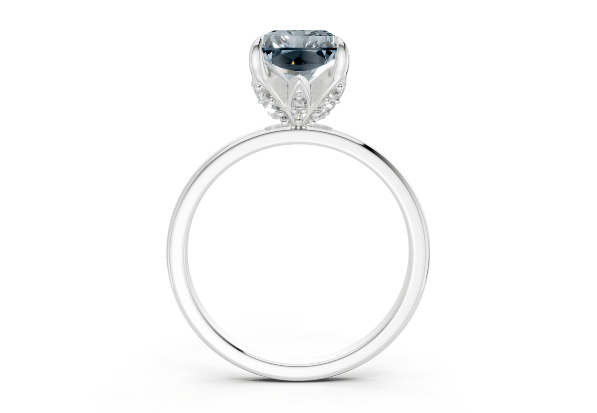 Skye Blue Diamond Solitaire Radiant Cut 1.8mm Engagement Ring
