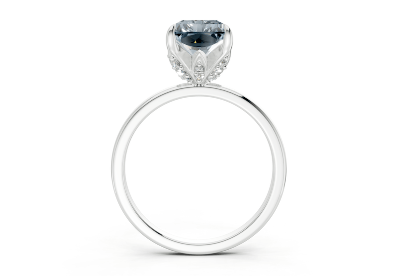 Skye Blue Diamond Solitaire Radiant Cut 1.8mm Engagement Ring - Ring Premier