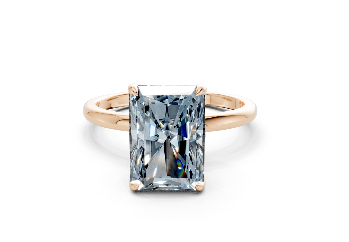Skye Blue Diamond Solitaire Radiant Cut 1.8mm Engagement Ring