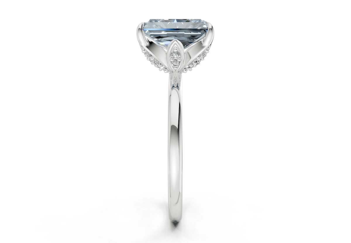 Skye Blue Diamond Solitaire Radiant Cut 1.8mm Engagement Ring