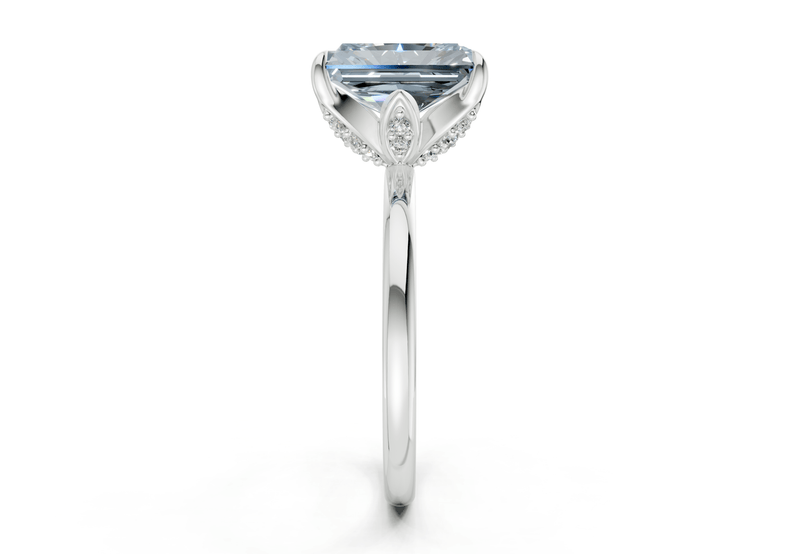 Skye Blue Diamond Solitaire Radiant Cut 1.8mm Engagement Ring - Ring Premier