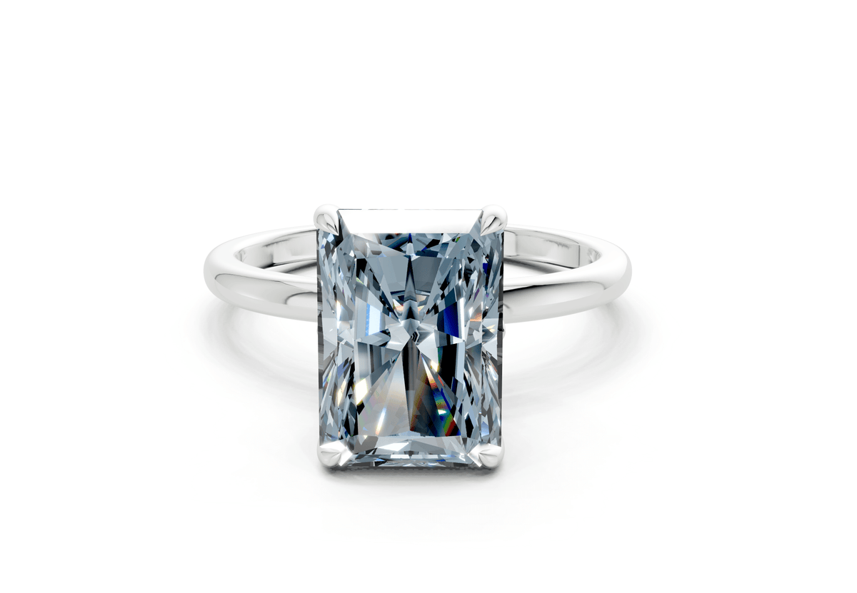 Skye Blue Diamond Solitaire Radiant Cut 1.8mm Engagement Ring